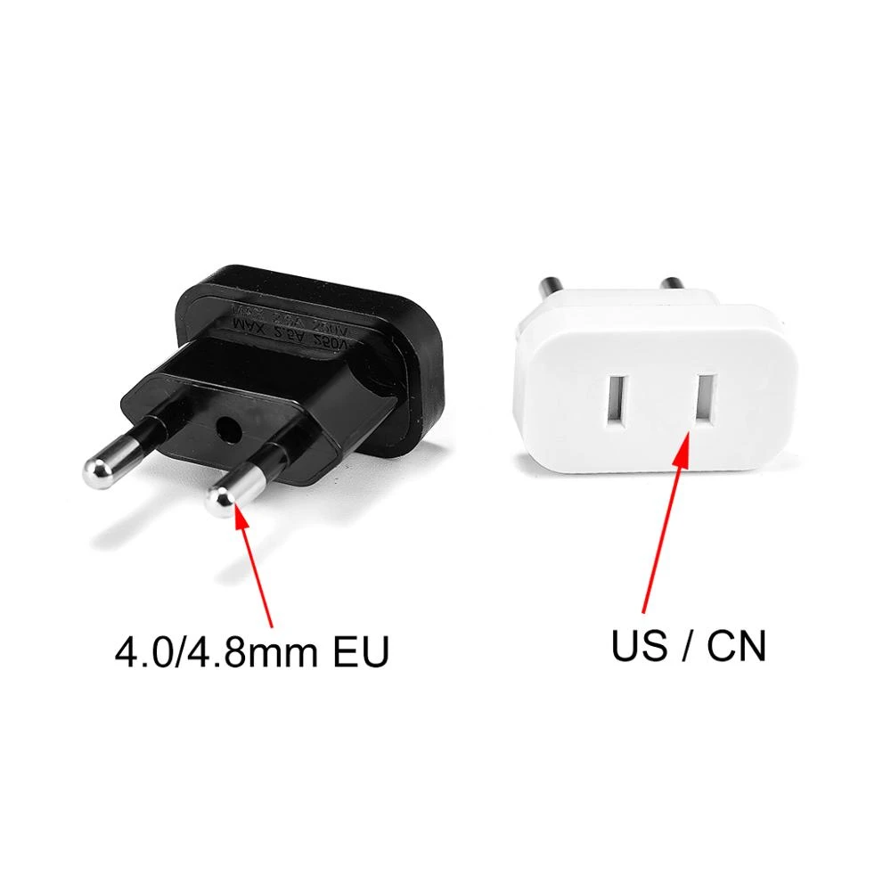 1pcs 220v Power Plug Adapter Us To Eu Euro Europe Plug Power Plug Converter Travel Adapter Us To
