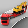 Double E663 Remote-controlled Flatbed Trailer Excavator Set Engineering Toy Car Boy And Girl Birthday Gift 1