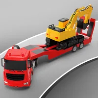 Double E663 Remote-controlled Flatbed Trailer Excavator Set Engineering Toy Car Boy And Girl Birthday Gift 1