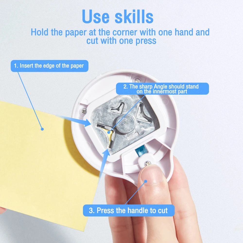 Paper Cutter Punch 3 In 1 Corner Rounder Plastic DIY Card Paper Hole Circle Pattern Cutting Supplies