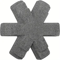 12-Pack Pot Divider Pads for Stackable Protection - 3 Versatile Sizes (Grey)