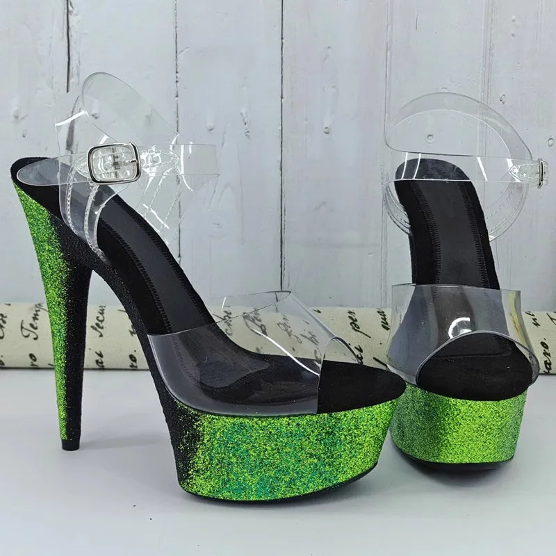 

LAIJIANJINXIA New 15CM/6Inch PU Upper Women's Platform Sandals Party High Heels Clubbing Exotic Pole Dance Shoes 006