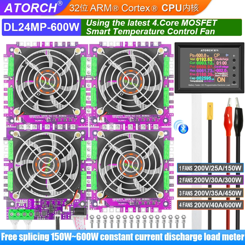 150W/300W/450W/600W Tester Di Capacità Della Batteria Al Piombo Per Auto Tester Di Potenza Del Carico Elettronico Misuratore Di Scarica