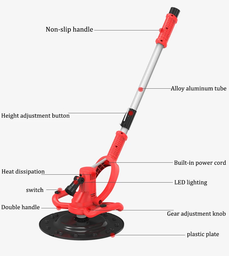 Portable Wall Smoothing Polisher Handheld Cement Mortar Plasterer Leveling Machine Power Trowel