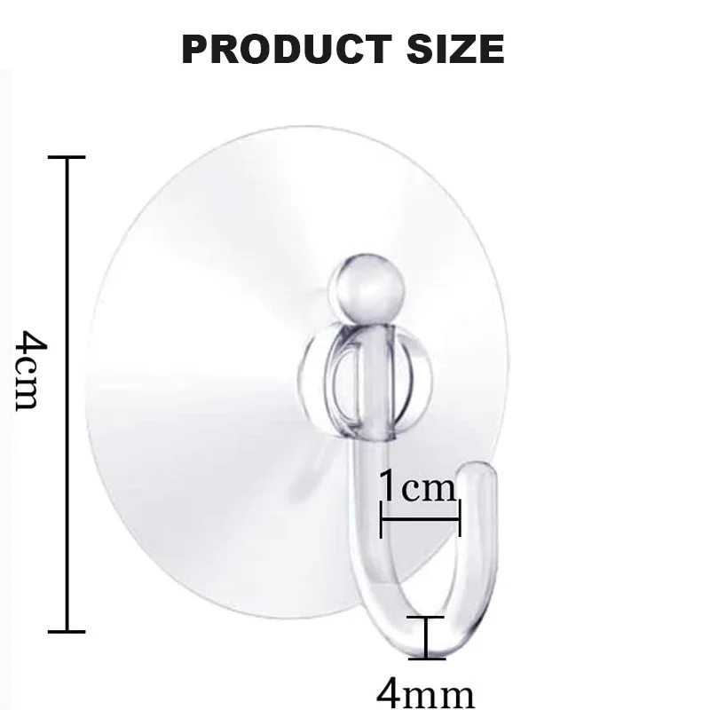Set of 5 Strong Suction Cup Hooks for Home and Bathroom Use