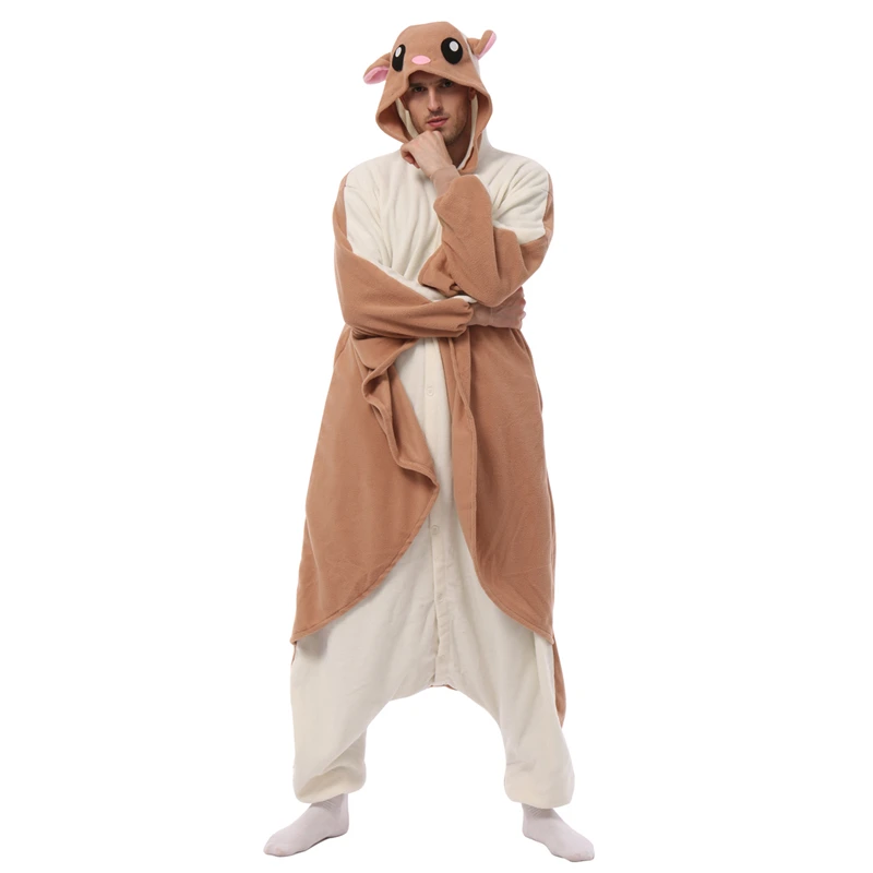 

Adult Flying Squirrel Onesie Women Men Kigurumis Pyjamas Animal Cartoon Pajama Homewear Halloween Cosplay Party Costume