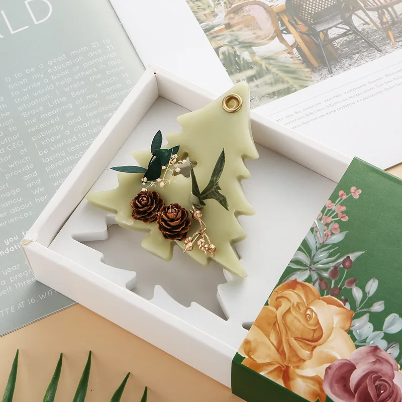 3Pcs Aromatherapy Wax Tablets Wardrobe Bedroom Air Freshener Fragrance Tablets Dried Flower Pendants Christmas Wedding Gift Box