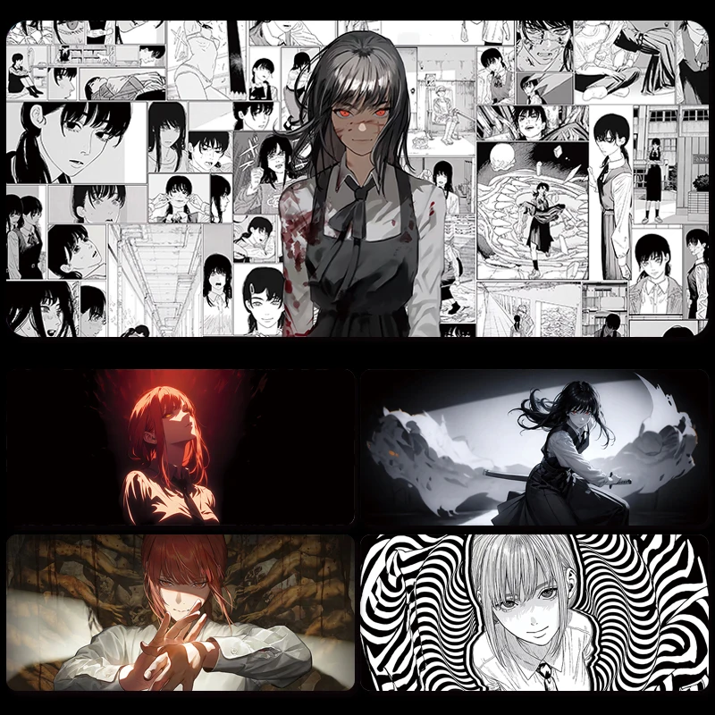 Chainsaw Man Stickers Cartoon Mouse Pad Anime Esports Game Office Keyboard Mousepad Office Desk Mat