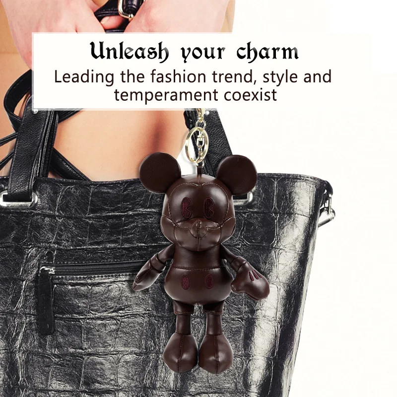 Pu Leather Mickey Keychain, Mickey Mouse Leather Doll