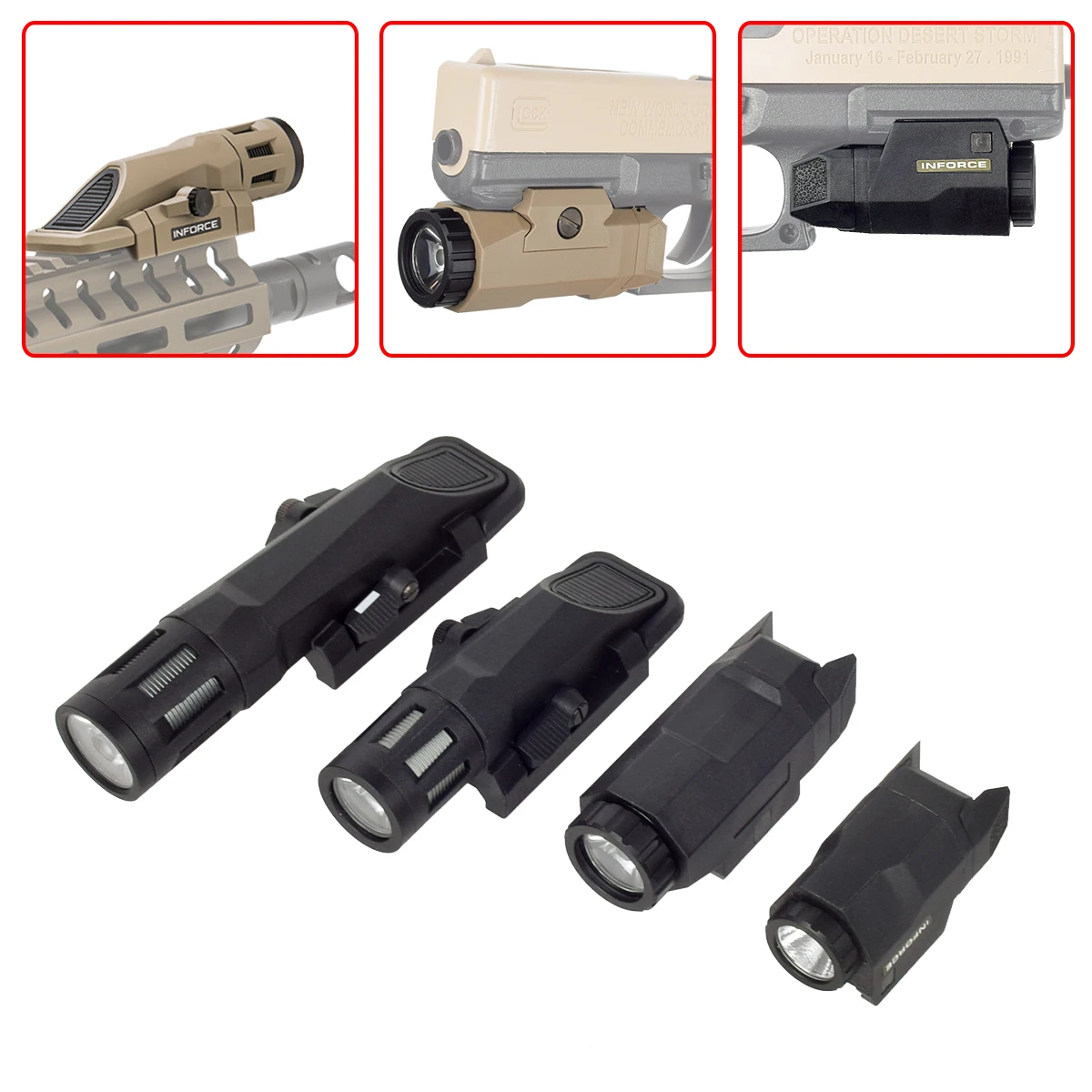 

INFORCE Stickers WML APL C Airsoft Powerful Flashlight Tactical Torch Scout Rifle Gun Weapon LED Light Fit 20mm Picatinny Rail