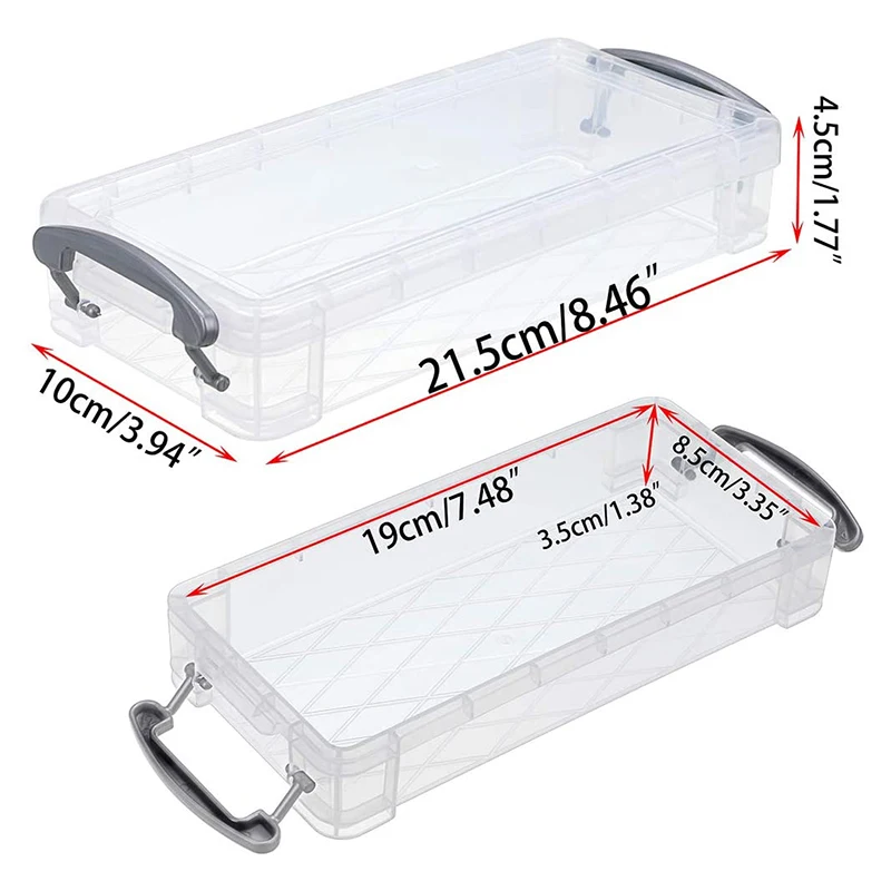 Transparent Storage Box Pencil Case Multi-function Desktop Stationery Organizer Art Stickers Classification Container 5pcs storage box pencil case desk organizer transparent storage box storage organizer