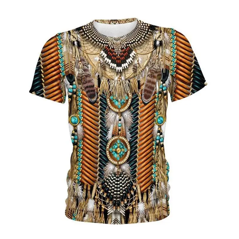 

Men's T-Shirt For Men Clothing Unisex Indian Style 3D Printed T Shirts Summer Tops Short Sleeve Casual Oversized T-shirt Tops