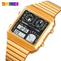 SKMEI 2198  StainlessSteel Thermometer Sports Watch Men's Leisure Business Electronic Watch LED Digital Watch Waterproof Digital 1