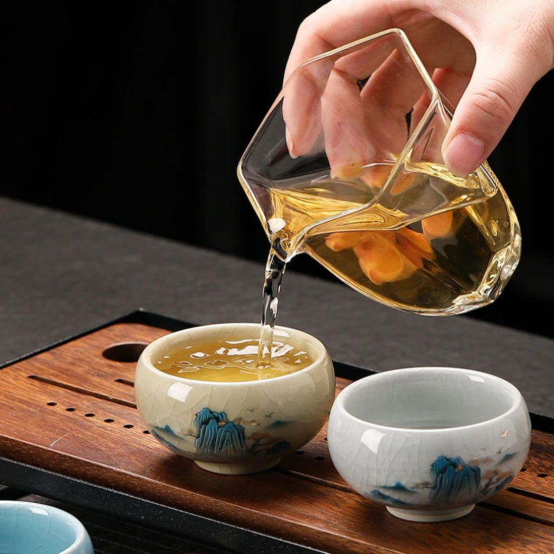 1pc Chinese Ceramic Tea Set Household Ceramic Drinking Tea Cup Tea Tasting Cup Tea Room Decoration Household Tea Utensils
