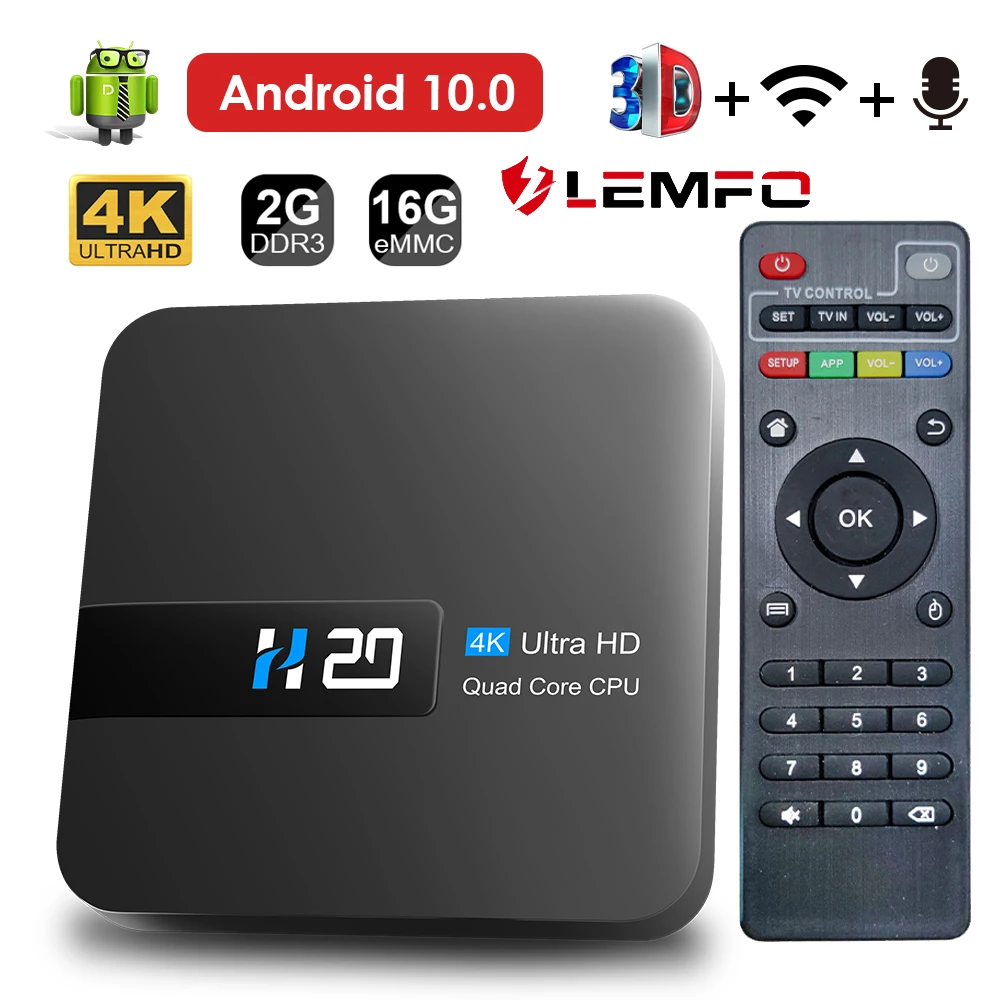 LEMFO Dispositivo de TV inteligente H20 decodificador con Android 10 lemfo-dispositivo-de-tv-inteligente-h20-decodificador-con-android-10