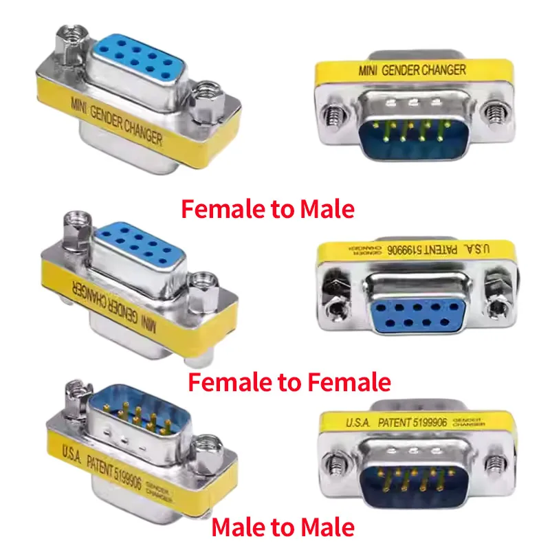 20Pcs 미니 데이터 케이블 젠더 체인저 DB9 DB15 VGA 15핀 포트 소켓 변환 플러그 컴퓨터 액세서리