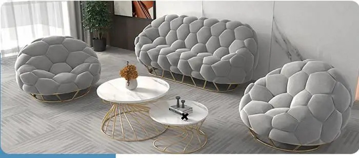 Nordic sofa small family modern simple clothing store online red living room casual luxury fabric sofa tea table combination