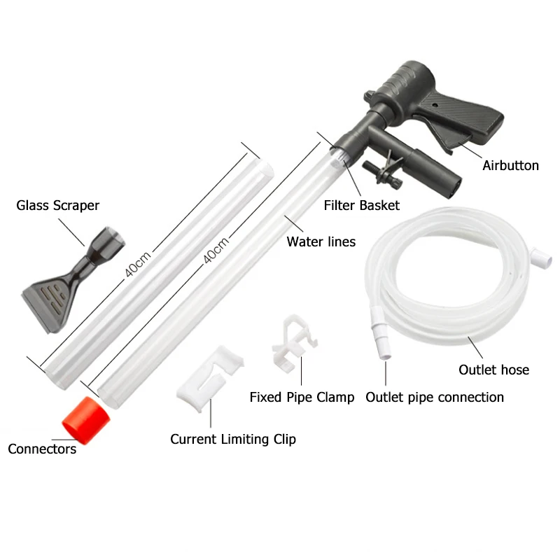 Aquarium water change pump cleaning tool siphon filter