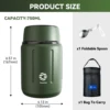 Fjbottle Food Thermos Vacuum Lunch Box 316 Stainless Steel  Lunch Container 750ML Free Spoon 5