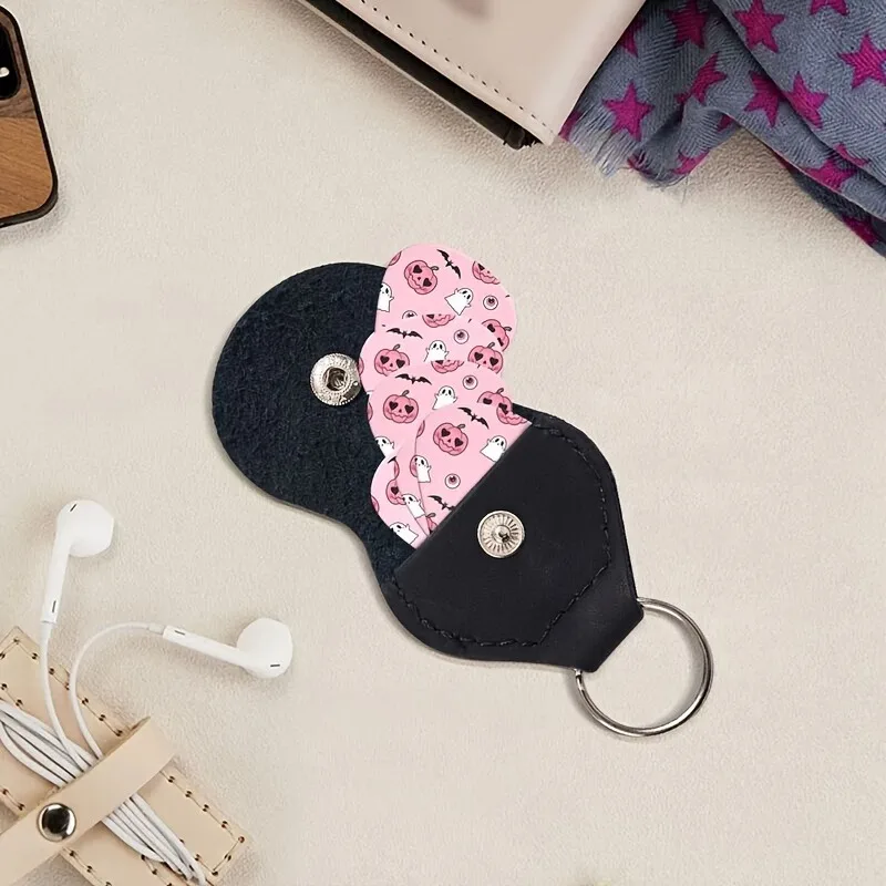 6 Pcs Original Sound Guitar Picks Double-Sided Printed Ukulele Guitar Finger Shrapnel Keychain Holster Gift For Music Lovers