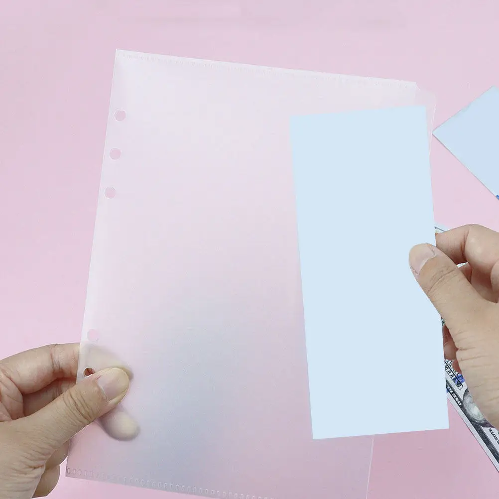 예산 바인더 인서트 PP 소재 예산북 정리용 미리 구멍 뚫린 홀더 휴대용 재사용 가능 루즈리프 포켓 일상용
