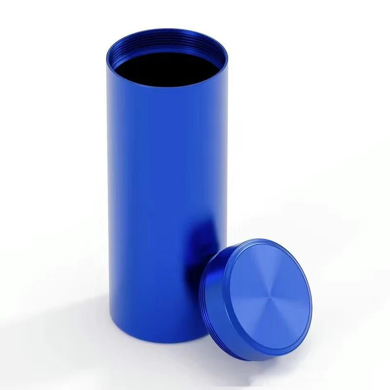 Portable Sealed Jar Travel Moisture-proof Solid Color Nut Candy Food Storage Container Tea Can Metal Box Stainless Steel