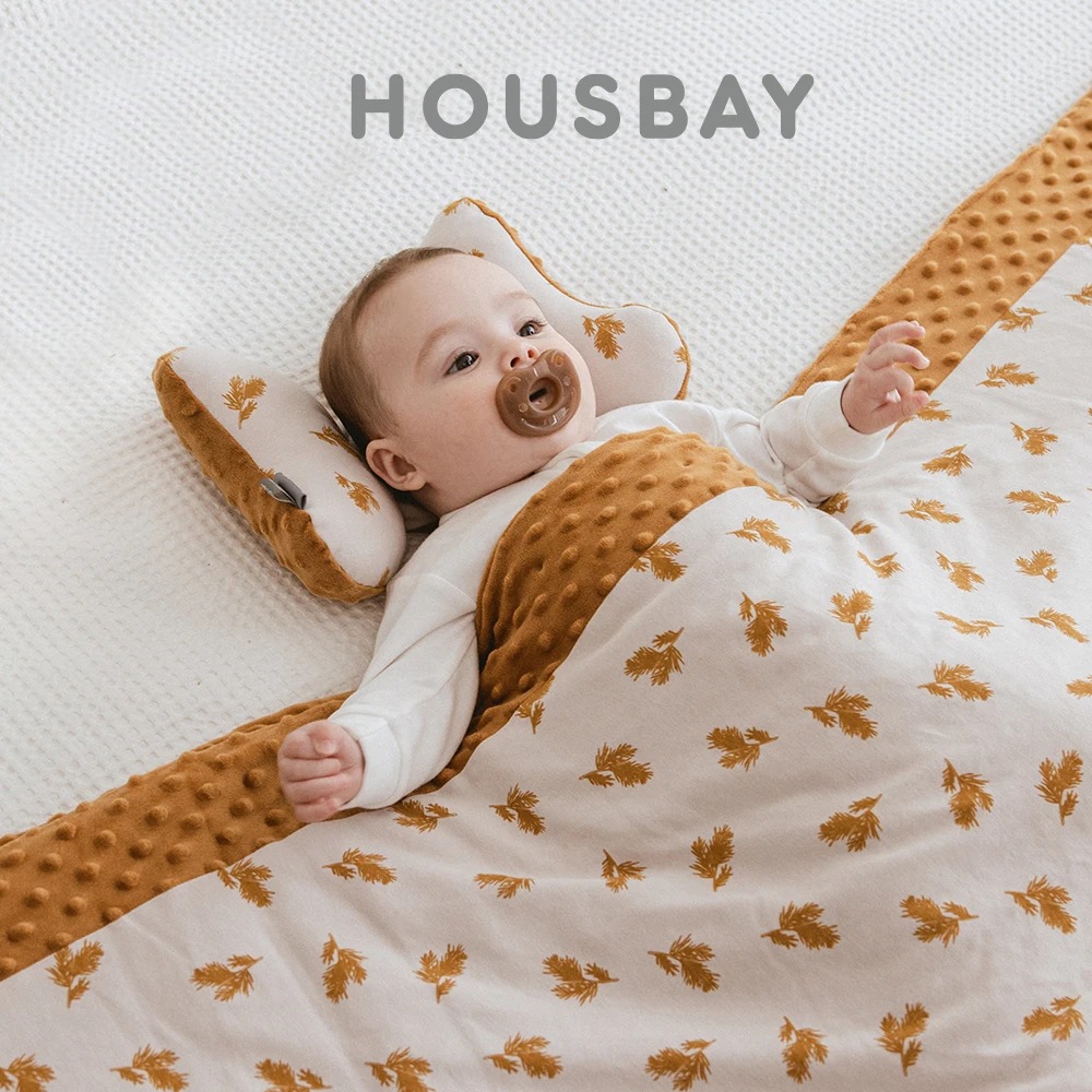 Baby Blanket Baby Blanket 120*150Cm Double Sided Patchwork Design Brown Soft Winter Thicker Quilt Kids 0-6 Years Baby Bedding Blanket