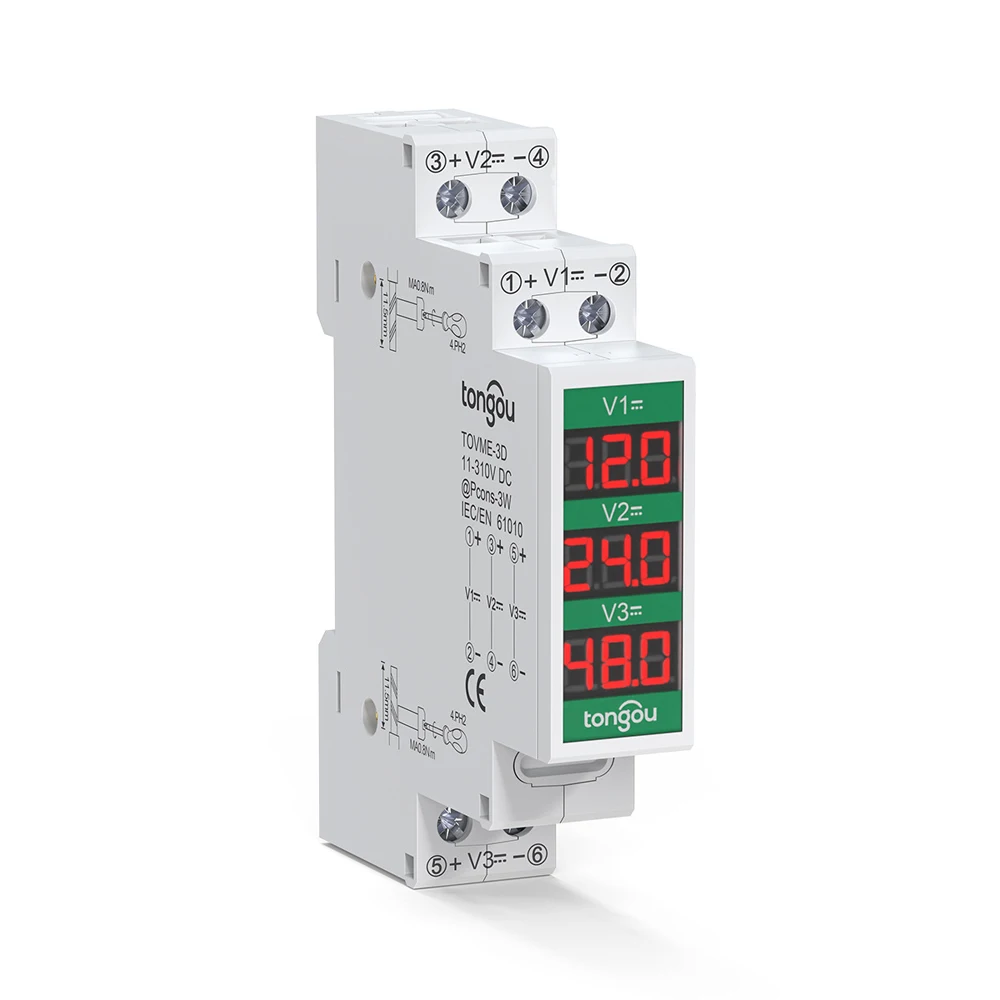 Compact Direct Current Voltage Meter DC11V-310V Intelligent LED Digital Display