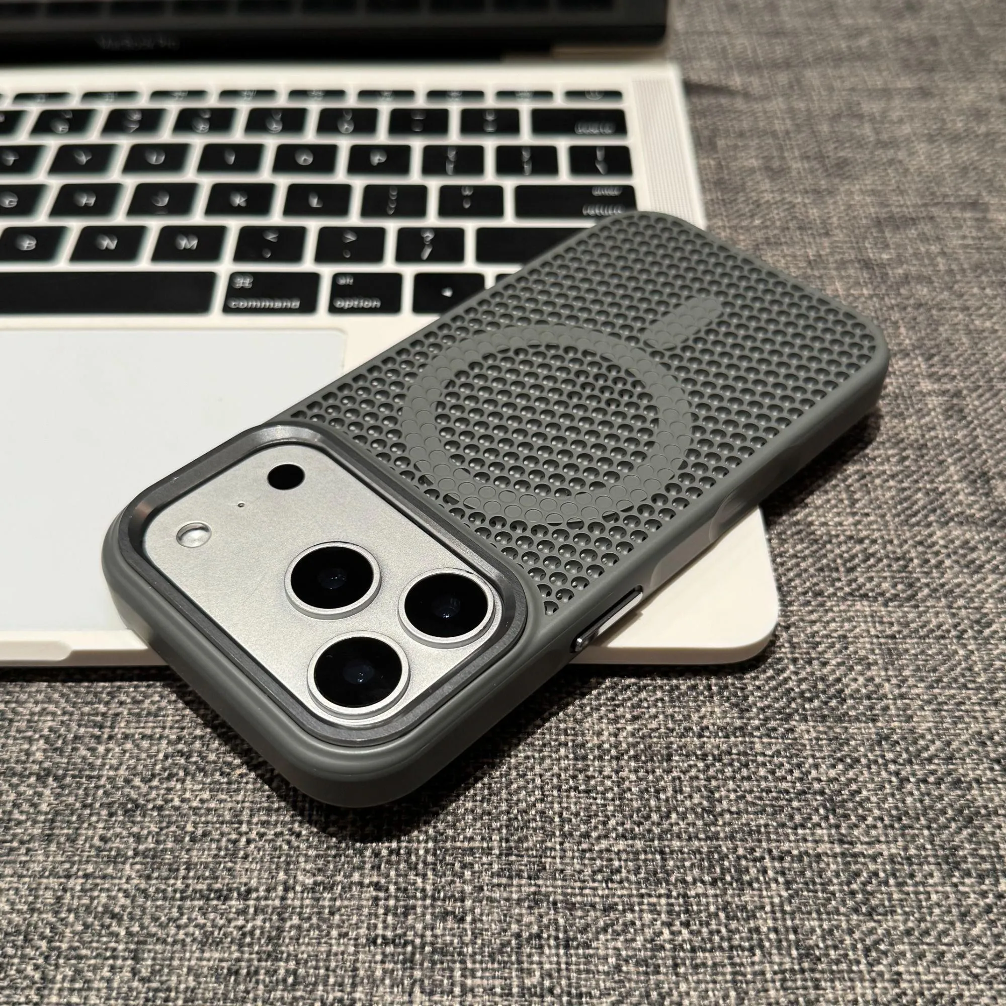 Breathable Magnetic Mesh Phone Case with Magsafe Wireless Charging Compatibility