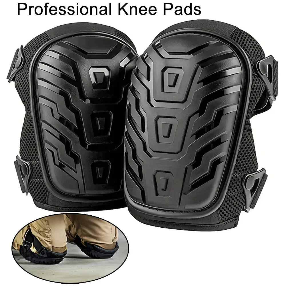 Knee Pads Knee Protection Pad Professional Knee Pads Thick Gel Cushion Double Straps & Adjustable Clips for Work Gardening & Construction 1 Pair