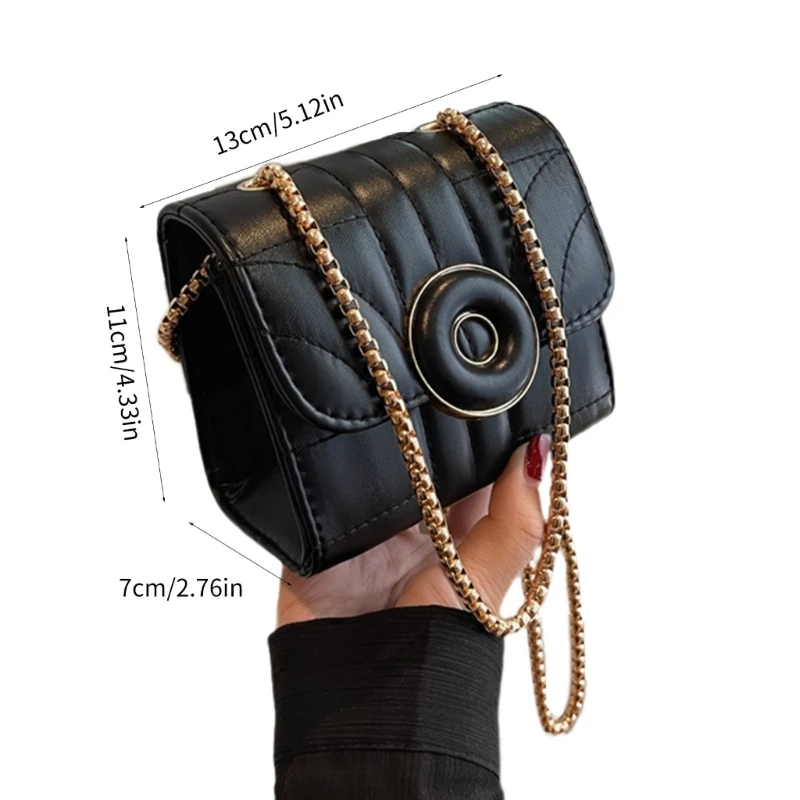 Quilted Crossbody Purse Handbag Purse Chain Flap Shoulder Bag E74B