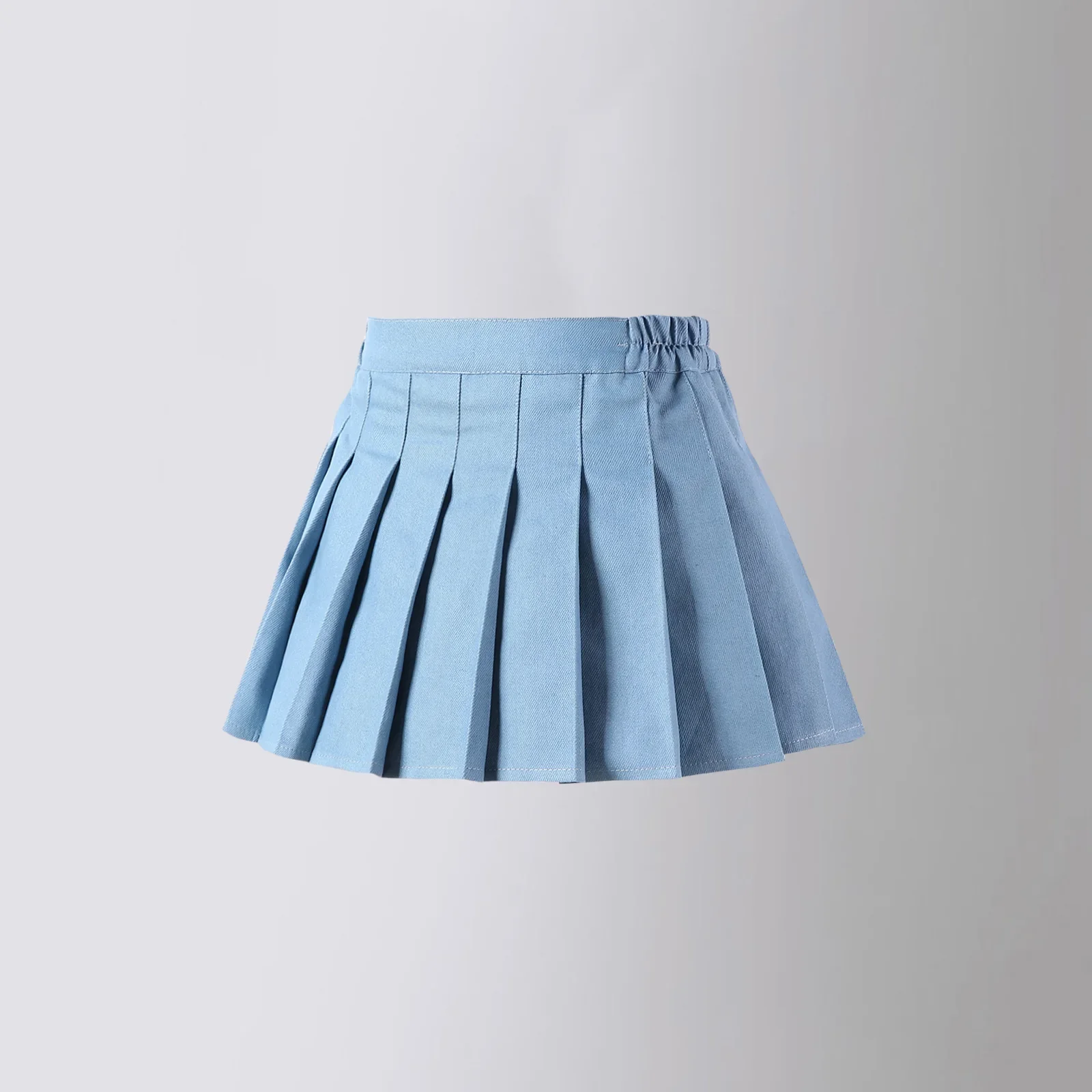 2025 New Girls Denim Pleated Skirt Blue Fashion All-match School Teen Children Short Skirt Casual Kids A-line SkirtS