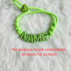 Personalized Pet Name Collar with Customizable Info and Outdoor Necklace Design (Green)