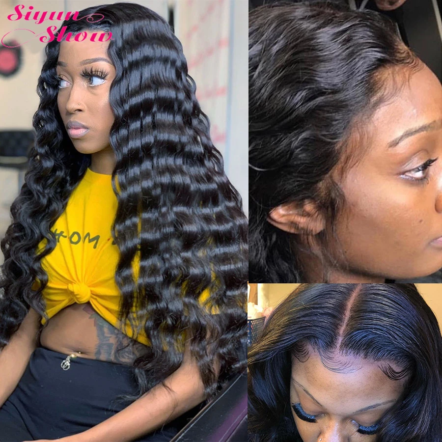 30 Inch 13X6 HD Transparent Lace Frontal Wig 250 Density Lace Front Human Hair Wigs Women