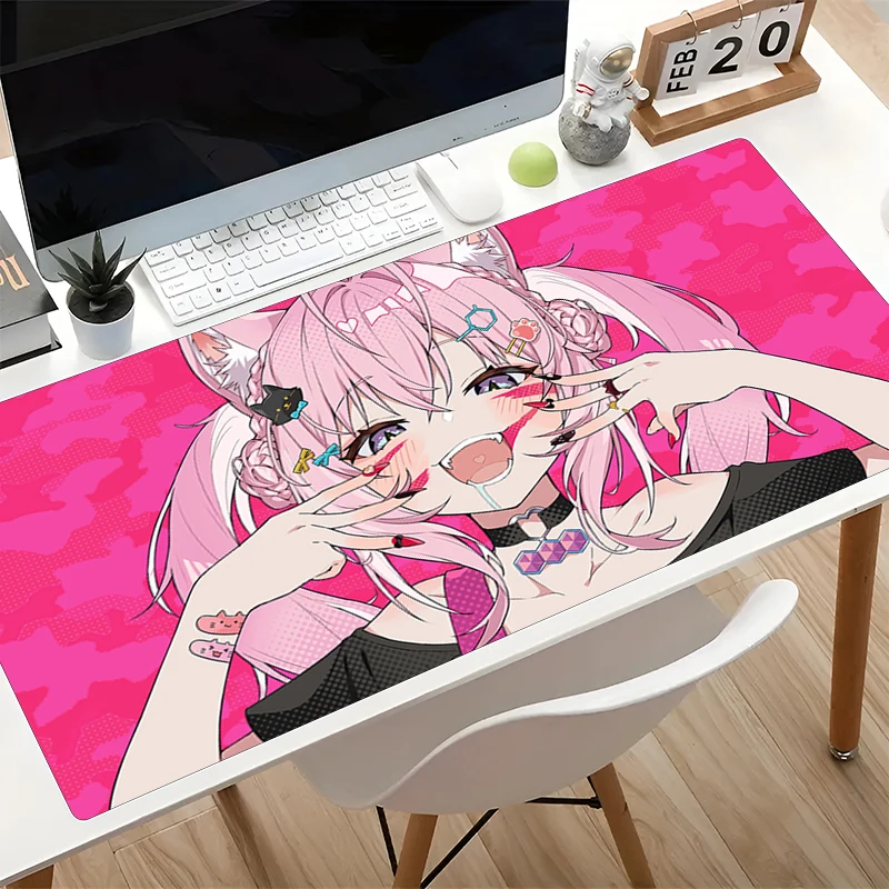 

Pink Mousepad Hololive Hakui Koyori Kawaii Desk Mat Laptop Large Office Mouse Pad Anime Cartoon Keyboard Pad Cute Girl Mouse Mat