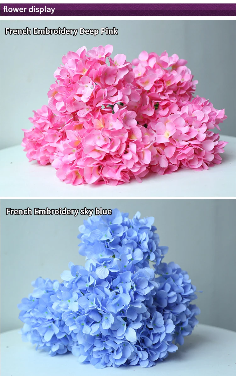 Große Größe, 5 Köpfe, weiß, rot, Hortensien, künstliche Blumen, Seide, DIY, Hochzeit, Brautstrauß, künstliche Blumen, Party, Heimdekoration – Detail 15
