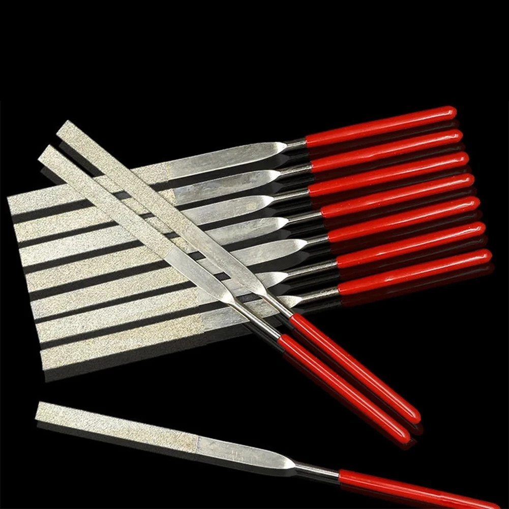 Nadelfeilen-Set, Mini-Nadelfeilen, Zimmer, Zuhause, Innenbereich, Schleifen, Rot + Silber, galvanisiert, Schmirgel, lange Lebensdauer – Detail 10