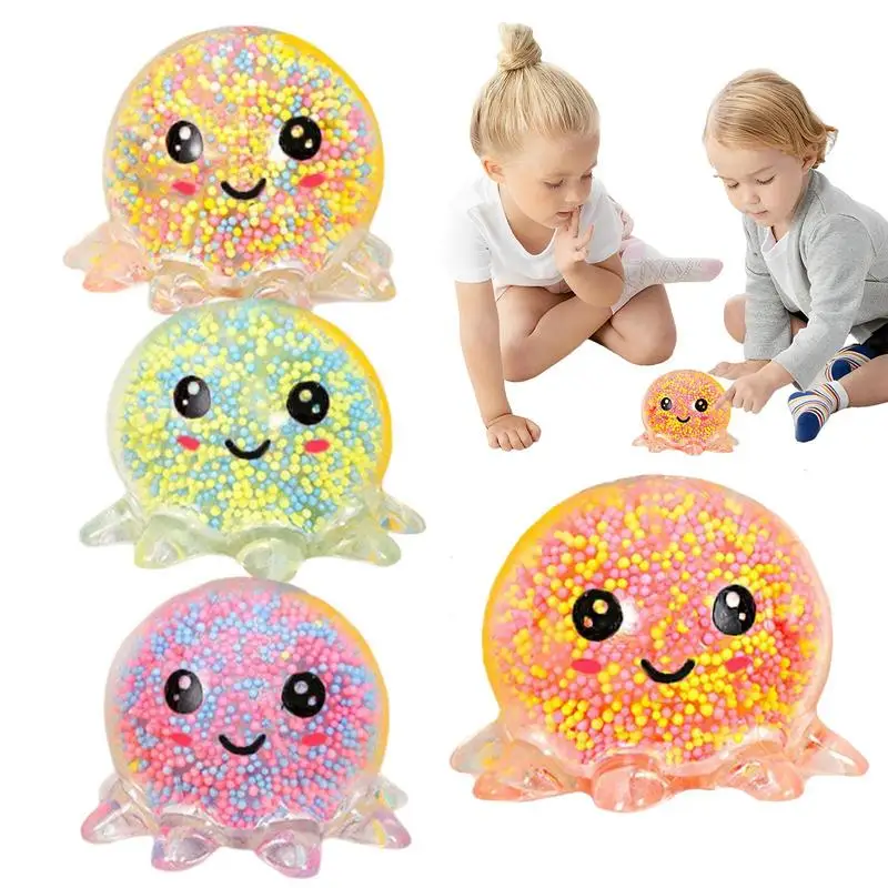 

1PCS Glowing Light Squid Vent Ball Squeeze Soft Toys Decompressions Toy Bubble Octopus Ball Stress Relief Toy Gift For Kids