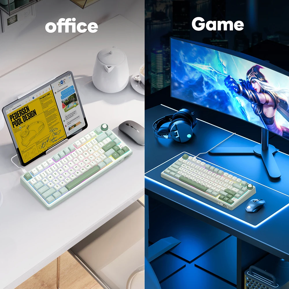 Royal Kludge-RGB Backlit teclado mecânico Gaming, Hot-swappable