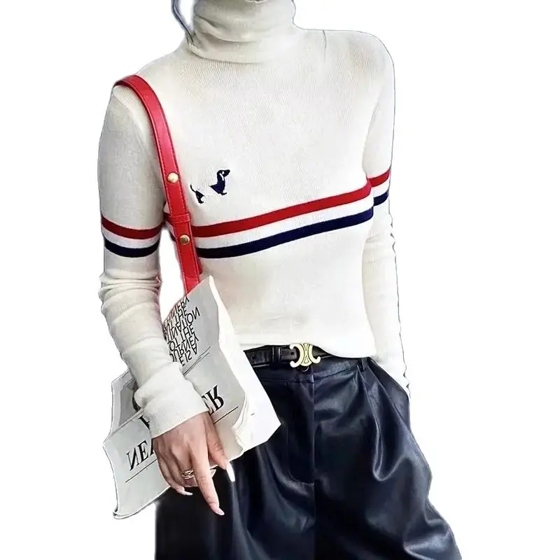 

여성 골프 의류 Luxury Brand Golf Sweater Winter Women Golf Wear 2023 Fashion Korean Golf Knit Women's Golf Clothing High Collar Blouse