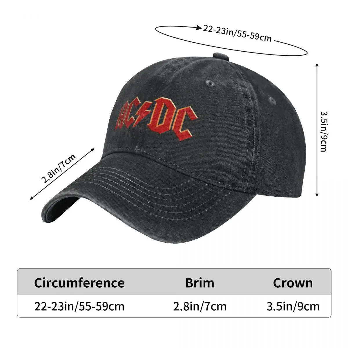 AC Heavy Metal Rock Music Band Baseball Cap DC Vintage Women Men Trucker Hat Sunscreen Tennis Skate Baseball Caps Gift 5
