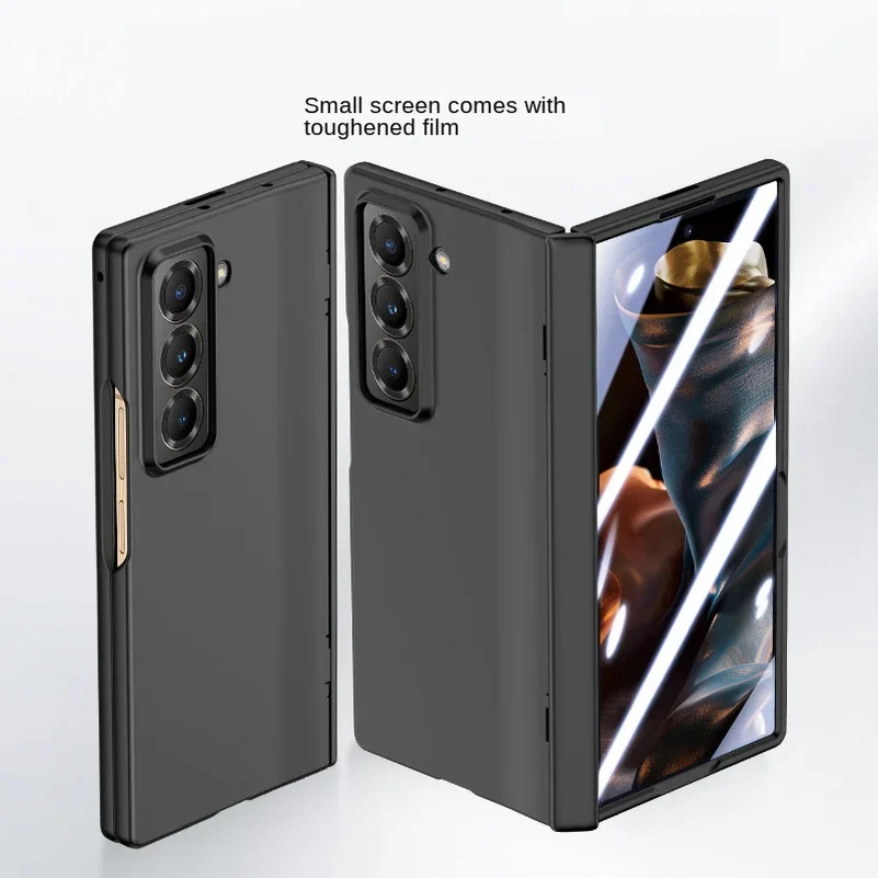 Deluxe Protective Case with Automatic Spring Hinge and Tempered Glass Film