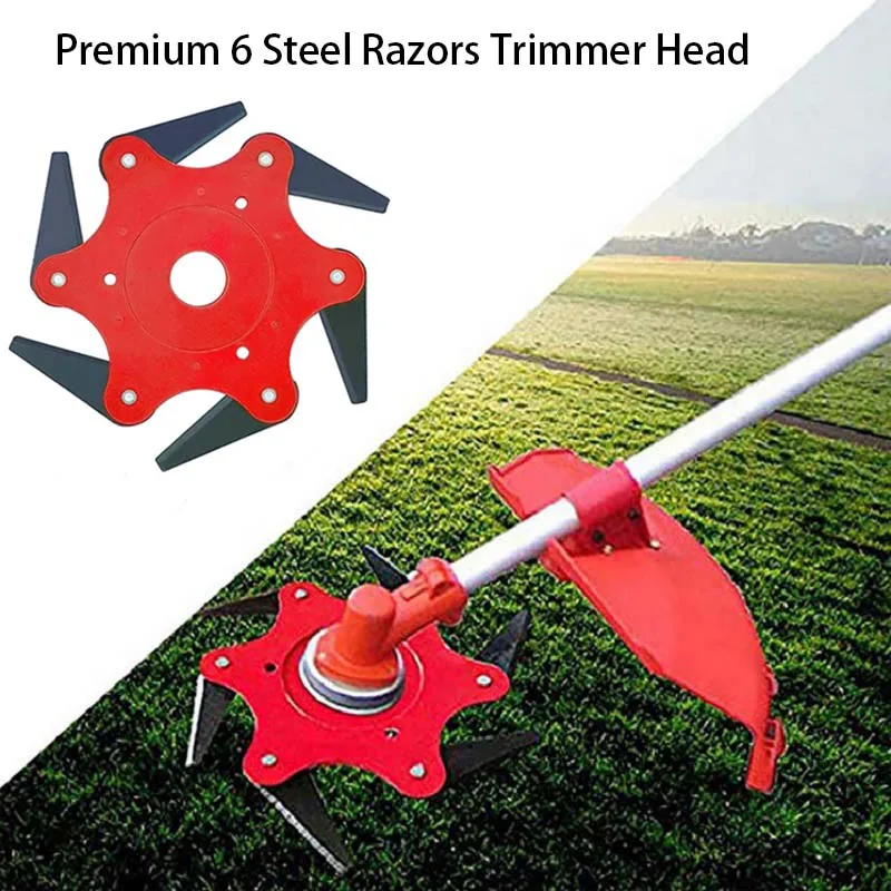 6 Teeth Grass Manganese Steel Cutter Blade Durable Trimmer Head Lawn Weeding Upgraded Universal Weed Eater Blades Metal grass trimmer head aluminum trimmer head grass trimmer blade