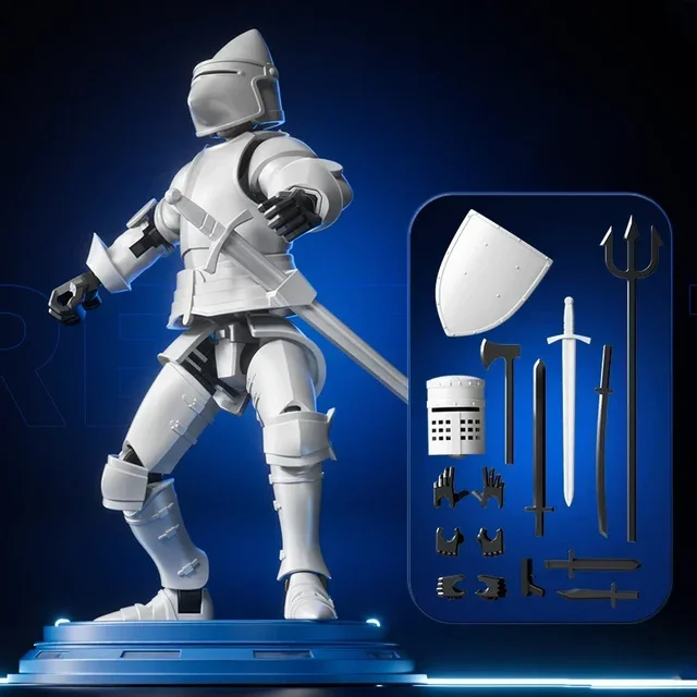 Knight Action Figures Paladin 13 Jointed Movable Shapeshift Robot 3D Printed Mannequin Character Assembl Toys Kids Gifts 3