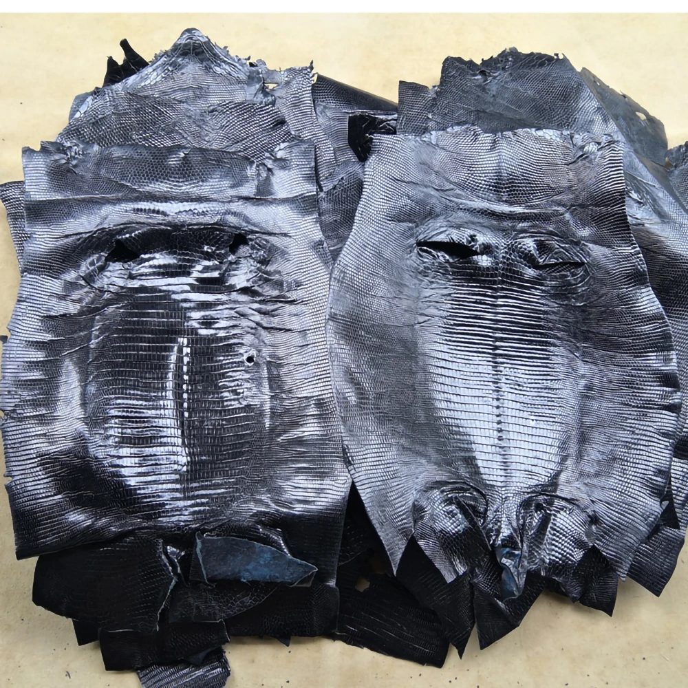 Description Picture 6 of itemGenuine Lizard Skin, Natural Leather Hides, Craft Material for Wallet, Handbag, Watch Band, Black, 25-30 X (18-20)cm, 0.6mm