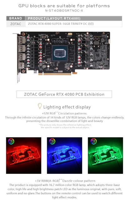 Bykski GPUウォーターブロック N-PNY 4080VERTO-X未使用 Bykski-zotac rtx 4080用の水冷GPUブロック、無線ocビデオカード