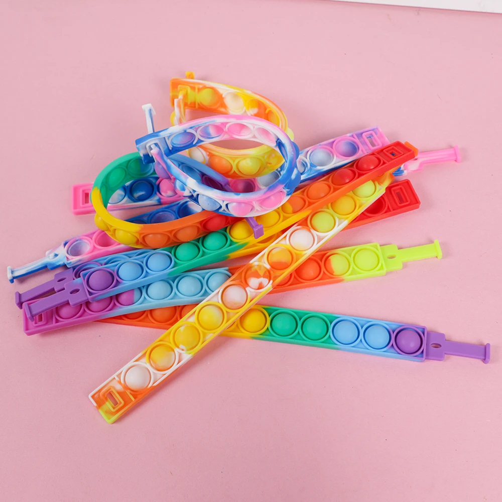 12/24 Uds. Pulseras antitrés con cremallera, juguete sensorial para niños, recuerdos de fita