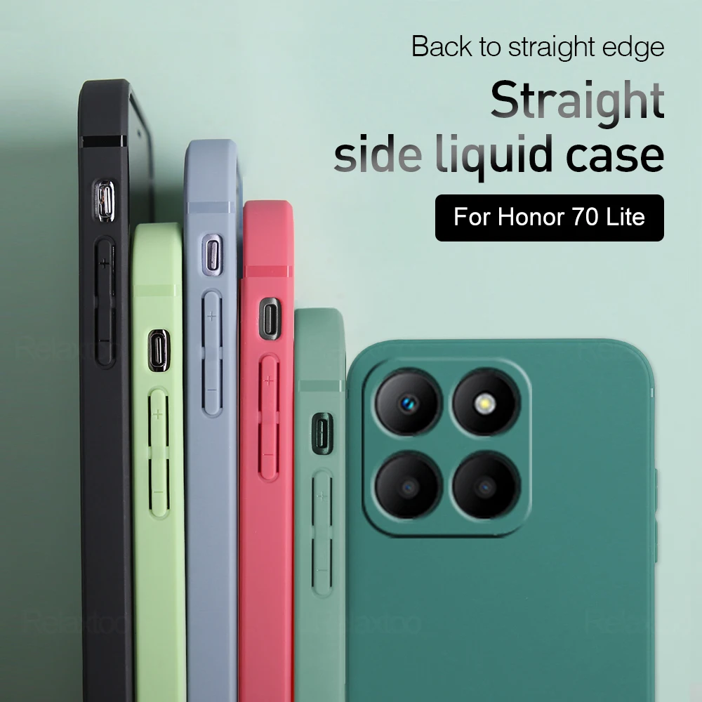 Square Liquid Silicone Case For Honor 70 Lite X8 5G X6 X6s 4G 70Lite  Honor70 Light HonorX6 HonorX8 Camera Shockproof Cover Funda - AliExpress