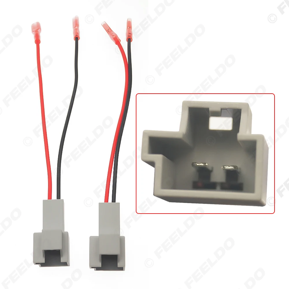FEELDO Car 2Pin Stereo Speaker Wire Harness Adaptors For Volvo Auto Speaker Replacement Connection Wiring Plug Cables