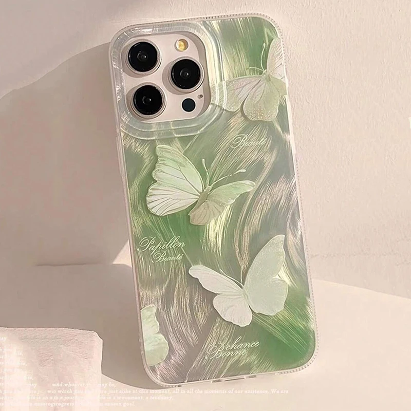Green Gradient Butterfly Phone Case